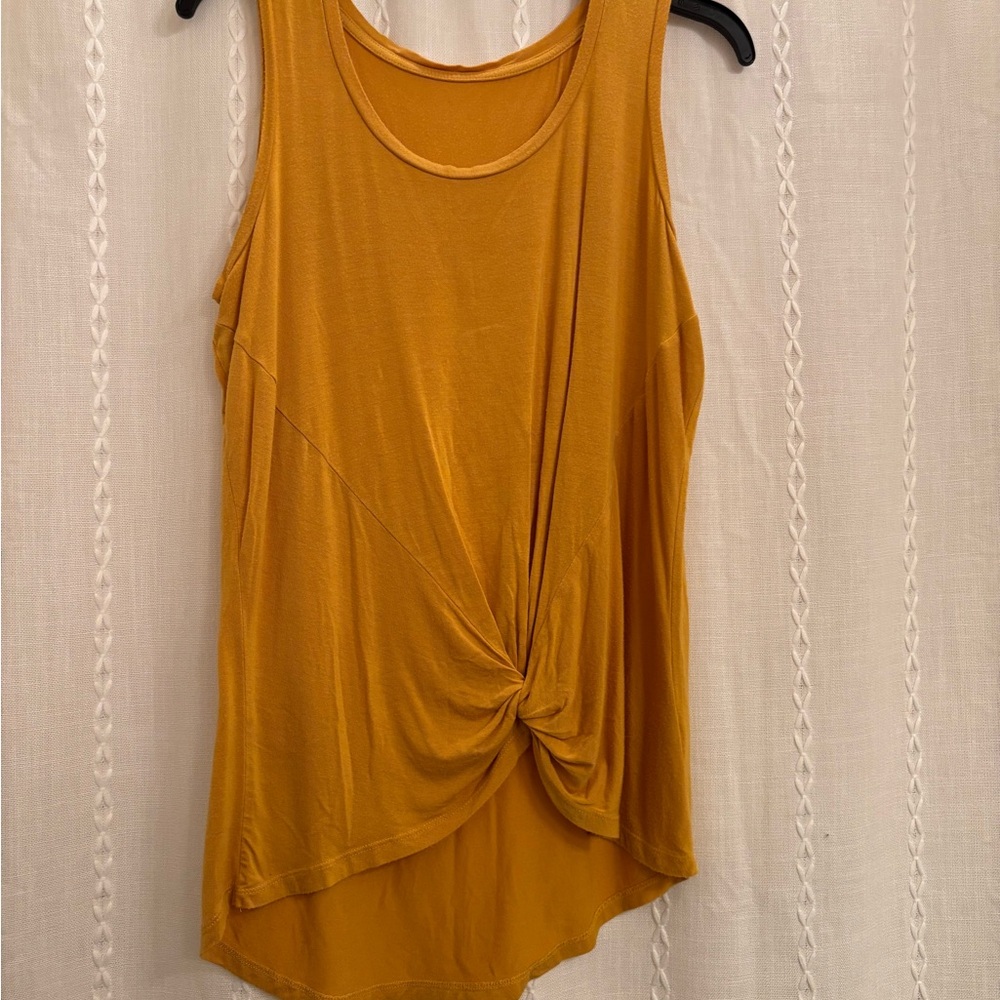 Mustard Yellow Sleeveless Twist Knot Top